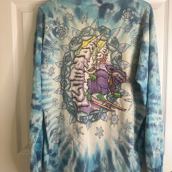 1994 Grateful Dead Liquid Blue Vintage Tie-Dye Long Sleeve Shirt - Bear - Picture 3 of 7